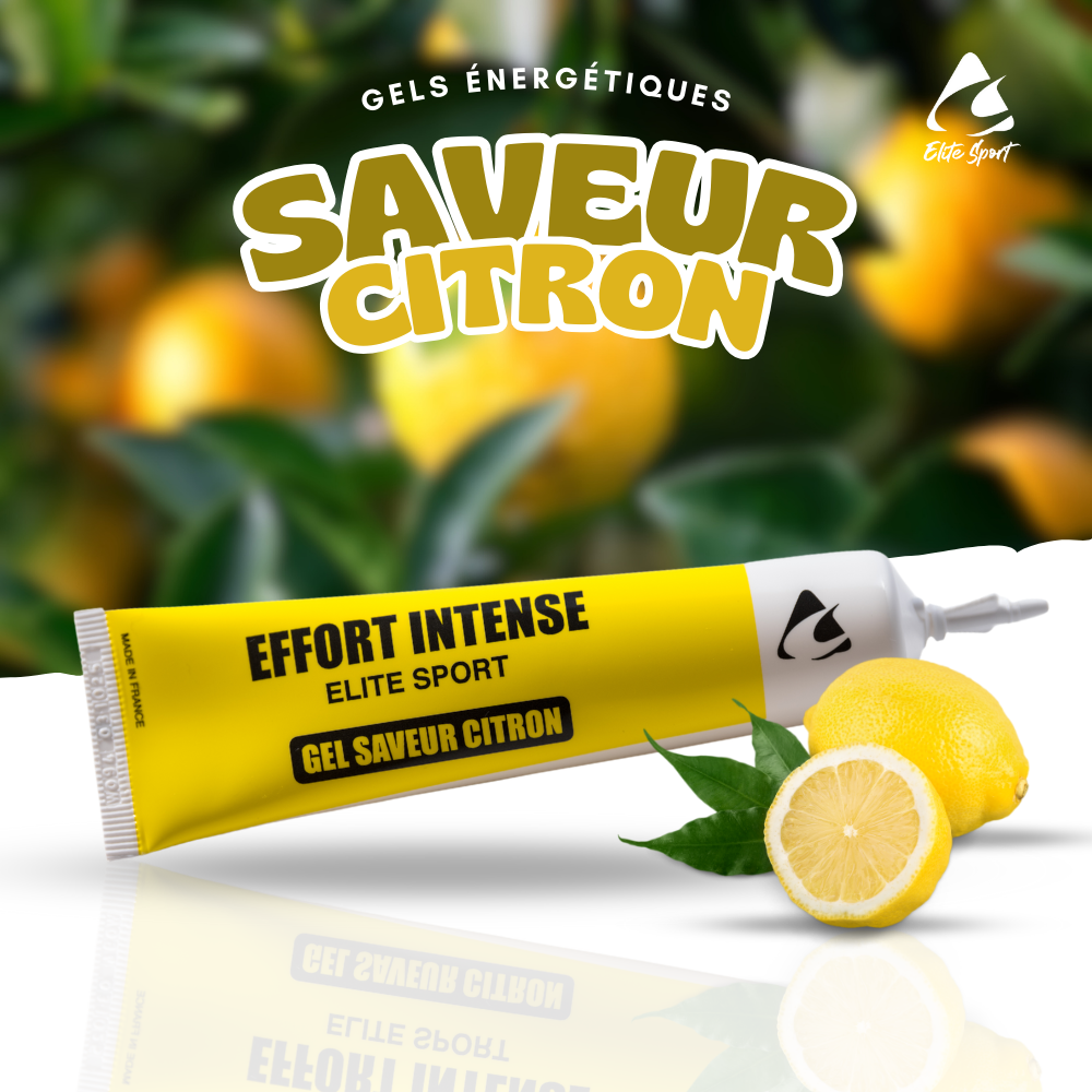 20 Gels énergétiques : Saveur Citron ou Framboise