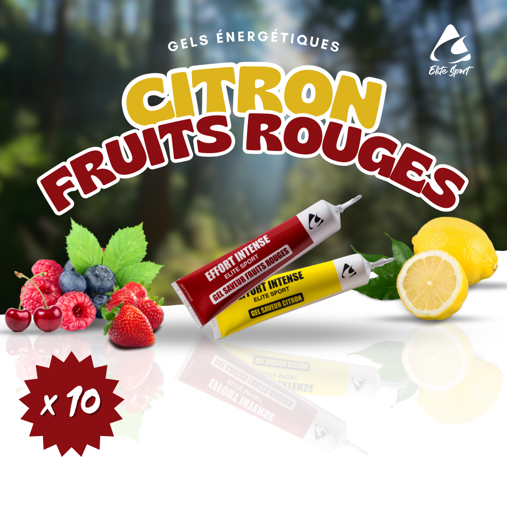 10 Gels énergétiques : Saveur Citron ou Framboise