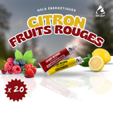 20 Gels énergétiques : Saveur Citron ou Fruits rouges