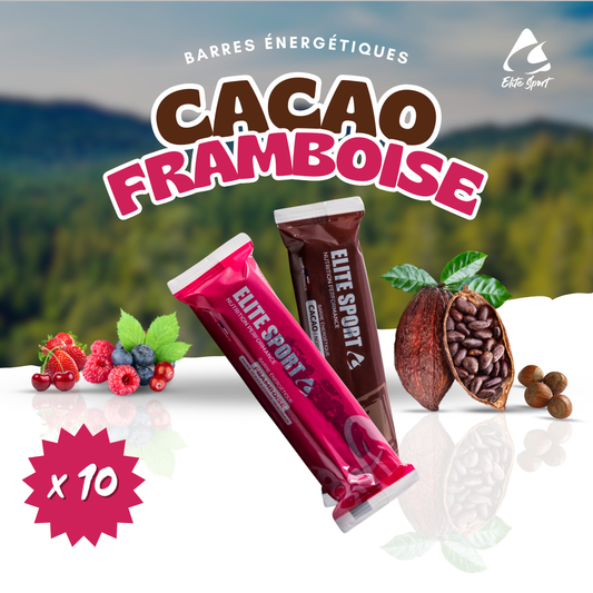 10 Barres Énergétiques Naturelles : Saveur Cacao-Noisette ou Framboise