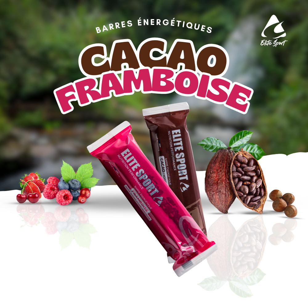 Barre Énergétique Naturelle : Saveur Cacao-Noisette ou Framboise